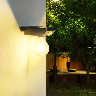 Lampa solara Flippy, pentru exterior, tip bec, rezistenta la apa IP65, material ABS, baterie 3.7V, 1200 mah, 9.5 x 11 cm, autono