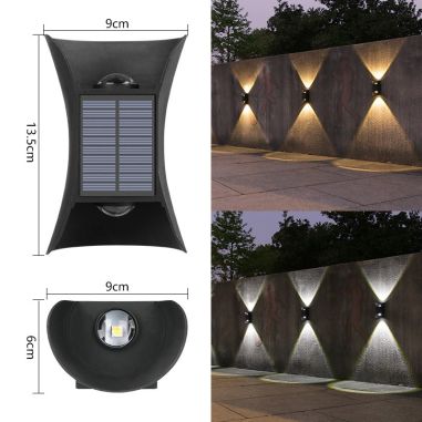 Lampa solara LED bidirectionala bicolora Flippy, comutator culoare led, IP65, rezistent la apa, baterie 1.5 V, 400mah, 2 LED-uri