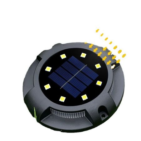 Lampa solara LED tip spot pentru gradina Flippy, cu 4 leduri laterale multicolore si 8 leduri principale alb rece, IP65, materia