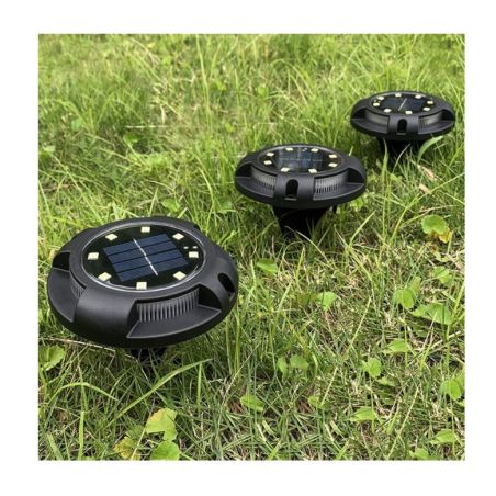 Lampa solara LED tip spot pentru gradina Flippy, cu 4 leduri laterale multicolore si 8 leduri principale alb rece, IP65, materia