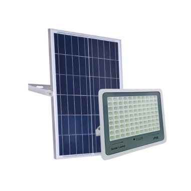 Proiector LED cu Panou Solar Flippy, Senzor de lumina, Waterproof, 140 LED-uri incorporate, 65W, 19.5x17 cm, 3000 mAh, IP67, Des