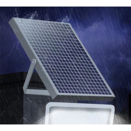 Proiector LED cu Panou Solar Flippy, Senzor lumina, Waterproof, 600 LED-uri incorporate, 300W, 37x26.5 cm, IP67, Design Modern, 