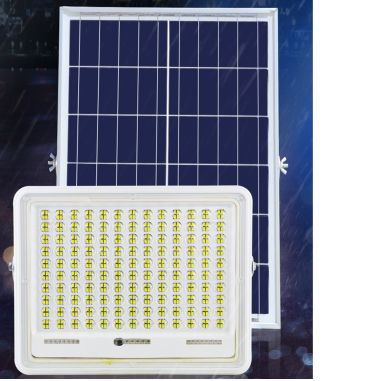 Proiector LED cu Panou Solar Flippy, Senzor de lumina Waterproof, 200W, 29x23 cm, suport U inclus, panou afisaj nivel baterie, t