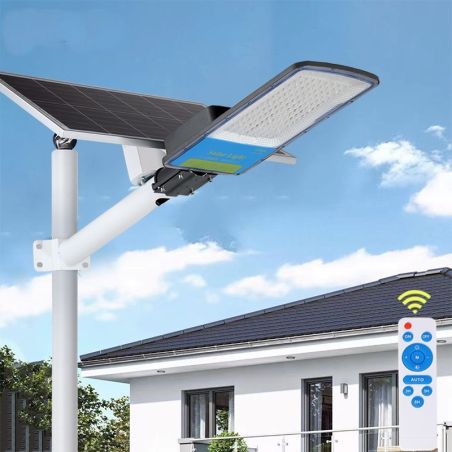 Lampa solara stradala Flippy, IP66, senzor de lumina, 240 LED-uri SMD, 3200 lm, panou 35W, putere 400W, autonomie 12-16 ore, tel