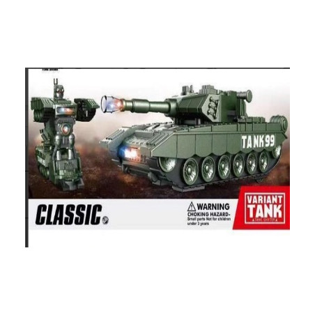 Tanc Transformabil 2-în-1 - Vehicul si Robot Clasic cu Detalii Realiste
