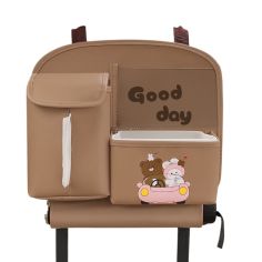 Geanta Multifunctionala de Depozitare, Flippy, pentru Bancheta din Spate a Masinii, Animat, Model Ursuleti, Scris Good Day, Supo