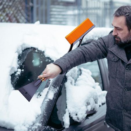 Perie de Zapada cu Racleta pentru Masina, Flippy, Multifunctionala, Demontabila, cu Maner Antiderapant, Aluminiu, Plastic, Fragm