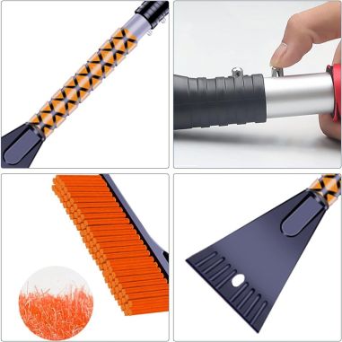 Perie de Zapada cu Racleta pentru Masina, Flippy, Multifunctionala, Demontabila, cu Maner Antiderapant, Aluminiu, Plastic, Fragm