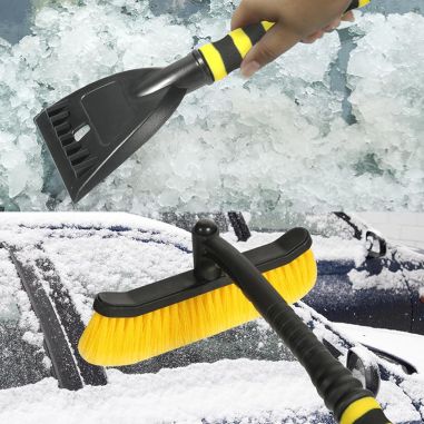 Perie de Zapada cu Racleta pentru Masina, Flippy, Multifunctionala, Rotativa, Demontabila, cu Maner Antiderapant, Aluminiu, Plas