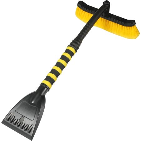 Perie de Zapada cu Racleta pentru Masina, Flippy, Multifunctionala, Rotativa, Demontabila, cu Maner Antiderapant, Aluminiu, Plas