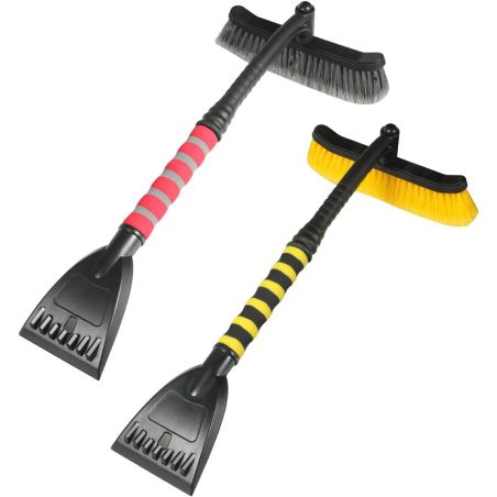 Perie de Zapada cu Racleta pentru Masina, Flippy, Multifunctionala, Rotativa, Demontabila, cu Maner Antiderapant, Aluminiu, Plas