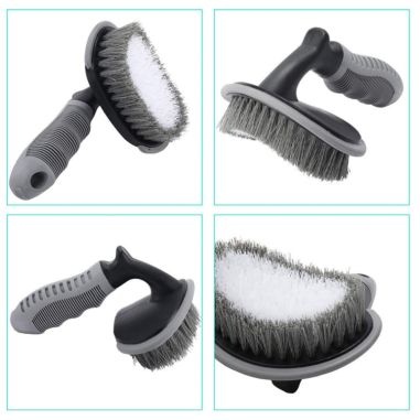 Set 12 Accesorii pentru Curatare Auto, Flippy, Interior si Exterior, Curatare Jante, Cauciucuri, Gri
