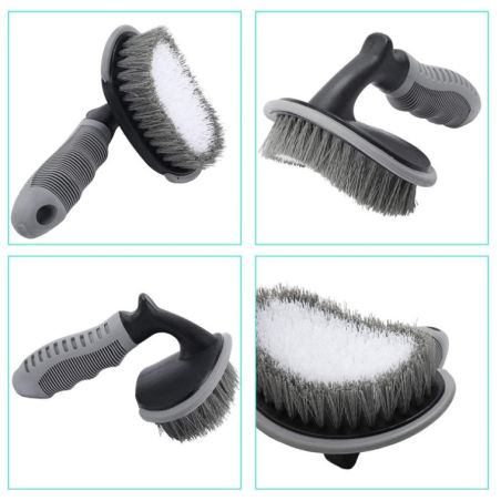 Set 12 Accesorii pentru Curatare Auto, Flippy, Interior si Exterior, Curatare Jante, Cauciucuri, Gri