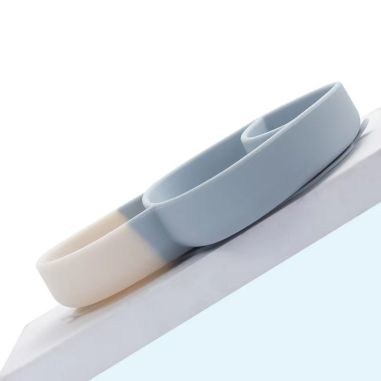 Set diversificare bebelusi Flippy, din silicon, 18 x 19.5 cm, 1 farfurie compartimentata in formade ciuperca, lingurita si furcu