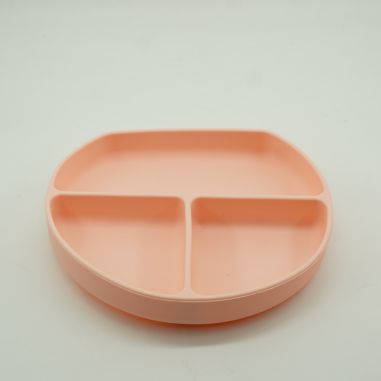 Set 5 piese diversificare bebelusi si copii din silicon Flippy, baveta, farfurie compartimentata cu ventuza, bol cu ventuza, tac