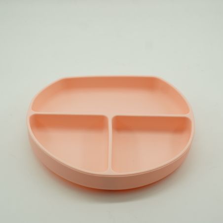 Set 5 piese diversificare bebelusi si copii din silicon Flippy, baveta, farfurie compartimentata cu ventuza, bol cu ventuza, tac