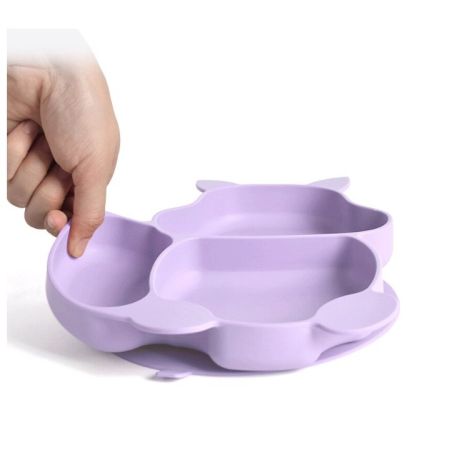 Set 10 piese diversificare bebelusi si copii din silicon Flippy, baveta, farfurie compartimentata cu ventuza, bol cu ventuza, ta