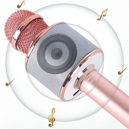 Microfon Karaoke, Flippy, pentru Copii, Bluetooth, Boxa Incorporata, Compatibil cu Orice Smartphone, Acumulator Integrat, Multif