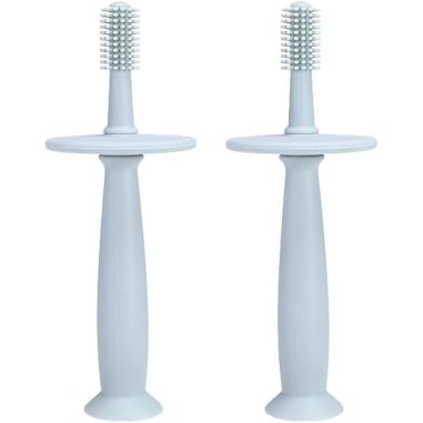 Periuta de Dinti din Silicon pentru Bebelusi, Flippy, fara BPA, 360 Grade, Bariera Anti-Inghitire, Maner Ergonomic, 12.5 x 15 cm
