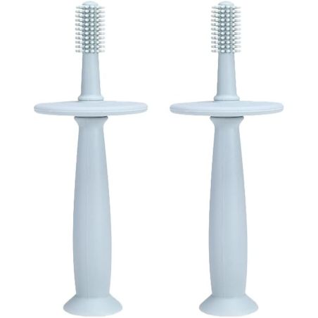 Periuta de Dinti din Silicon pentru Bebelusi, Flippy, fara BPA, 360 Grade, Bariera Anti-Inghitire, Maner Ergonomic, 12.5 x 15 cm