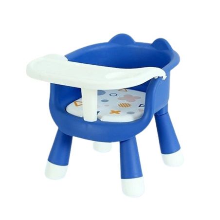 Scaun de Masa pentru Copii, Flippy, 2 in 1, Tavita Detasabila, Spatar Ergonomic, +6 Luni, Inaltime 36 cm, Albastru