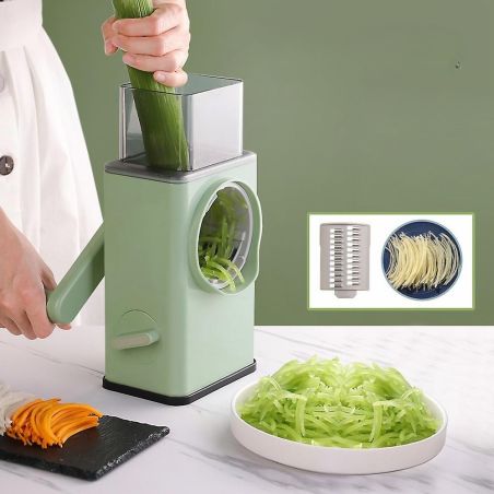 Feliator manual pentru legume Flippy, 3 lame din otel inxodabil, 3 tipuri de feliere, material carcasa ABS, latime maxima felier