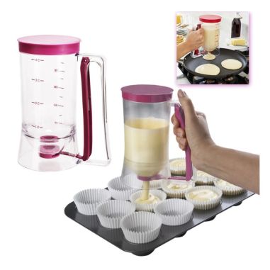 Dispenser de aluat pentru prajituri Flippy, Batter Dispenser, din plastic, maner cu arc, 900 ml, usor de manipulat si utilizat, 