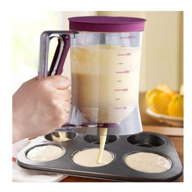 Dispenser de aluat pentru prajituri Flippy, Batter Dispenser, din plastic, maner cu arc, 900 ml, usor de manipulat si utilizat, 
