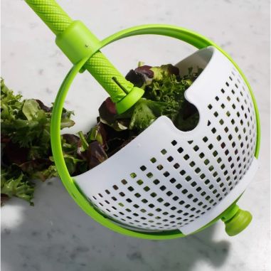 Strecuratoare multifunctionala rotativa, cu maner, material ABS, 22x12 cm, maner 18 cm, cu ventuza pentru prindere sigura, pract