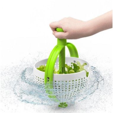 Strecuratoare multifunctionala rotativa, cu maner, material ABS, 22x12 cm, maner 18 cm, cu ventuza pentru prindere sigura, pract