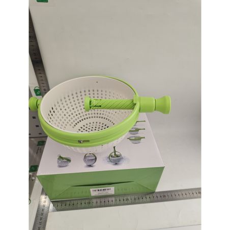 Strecuratoare multifunctionala rotativa, cu maner, material ABS, 22x12 cm, maner 18 cm, cu ventuza pentru prindere sigura, pract