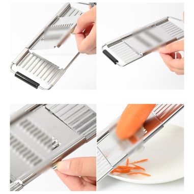 Razatoare multifunctionala Flippy, Inox, 4 tipuri de lame, usor de manevrat, maner din ABS ergonomic,33 x 8.6 cm, periuta curata