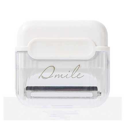 Decojitor/Curatator manual de legume si fructe, Flippy, portabil, cu magnet, doua lame, Inox, Alb, 6.7x6x1.6 cm