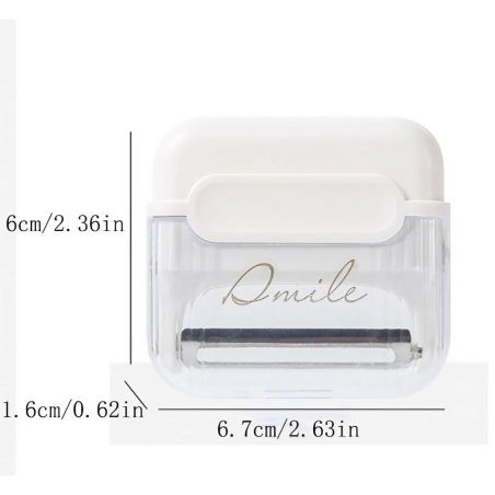 Decojitor/Curatator manual de legume si fructe, Flippy, portabil, cu magnet, doua lame, Inox, Alb, 6.7x6x1.6 cm