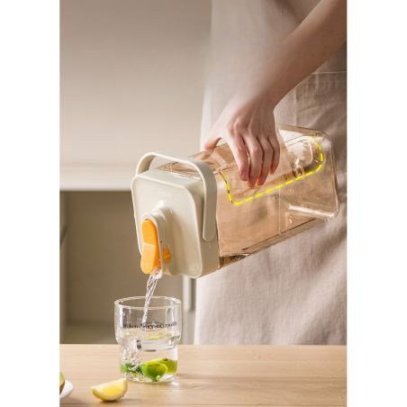 Dozator portabil pentru bauturi Flippy, 3.5 litri, capac etans, duza deschidere/inchidere, recipent din plastic, gradat, filtru,