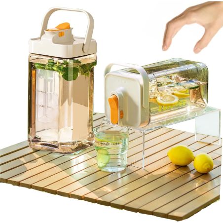Dozator portabil pentru bauturi Flippy, 3.5 litri, capac etans, duza deschidere/inchidere, recipent din plastic, gradat, filtru,