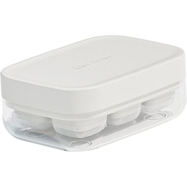 Forma pentru gheata cu presa Flippy, din silicon alimentar, 6 cuburi, caserola pentru depozitare, usor de folosit si curatat, 10