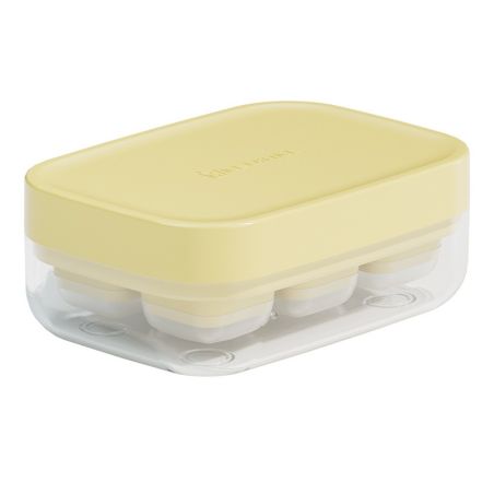 Forma pentru gheata cu presa Flippy, din silicon alimentar, 6 cuburi, caserola pentru depozitare, usor de folosit si curatat, 10