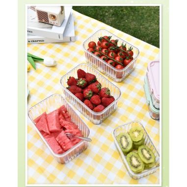 Caserola portabila pentru mancare fresh Flippy, 1500 ml, 2 furculite,10 x 13.5 x 20 cm, 2 capace detasabile pentru congelator, e