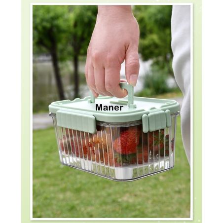 Caserola portabila pentru mancare fresh Flippy, 1500 ml, 2 furculite,10 x 13.5 x 20 cm, 2 capace detasabile pentru congelator, e