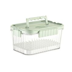Caserola portabila pentru mancare fresh Flippy, 550 ml, furculita pentru fructe, 7 x 11.5 x 16 cm, capac detasabil pentru congel