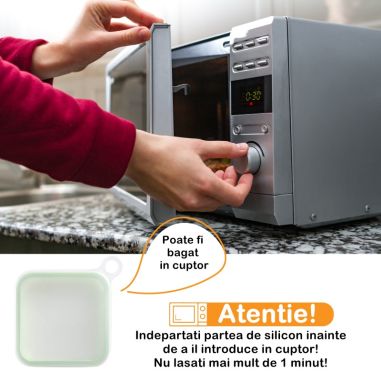 Caserola pentru sandwich Flippy, din silicon si polipropilena, portabil, usor de curatat, capac anti-scurgere, reutilizabil, 15.