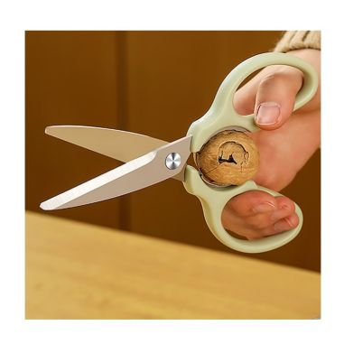 Set foarfeca pentru bucatarie Flippy, curatator legume tip suport, multifunctional, spargator nuci, material ABS si otel inoxida