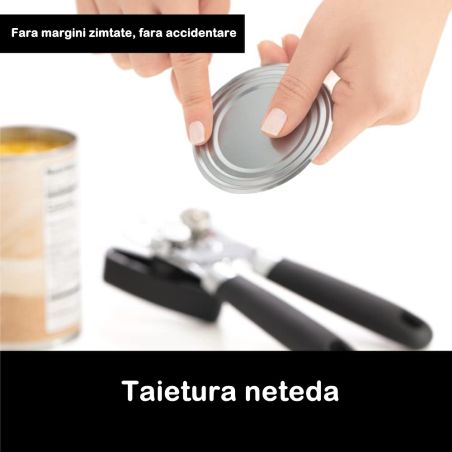 Desfacator de conserve multifunctional Flippy, Otel inoxidabil, Maner antialunecare, ergonomic, rezistent la rugina, usor de uti