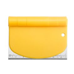 Taietor aluat 15 x 10.5 cm Flippy, 2 in 1, lama otel inoxidabil, maner din ABS, gradat, paleta plastic, galben