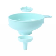 Palnie din plastic 3 in 1 Flippy, doua dimensiuni de scurgere, cu filet si filtru, diametru scurgere 5.4 cm, 11.5 x 16.7 cm, alb