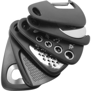 Set 6 in 1 mini ustensile bucatarie Flippy, taietor pizza, cutit, curatator, razatoare, desfacator, presa usturoi, manere din AB