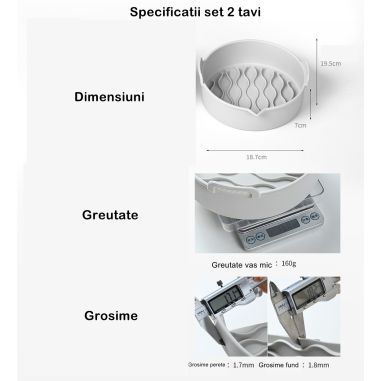 Set 2 tavi din silicon ecologic pentru air fryer Flippy, temperatura maxima 230 grade, reutilizabile, reciclabile, cu manere ant