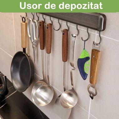 Tocator manual pentru ierburi Flippy, instrument de curatat frunze, tocator, margini ascutie, 9 gauri de diferite dimensiuni, mu