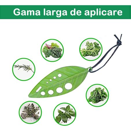 Tocator manual pentru ierburi Flippy, instrument de curatat frunze, tocator, margini ascutie, 9 gauri de diferite dimensiuni, mu